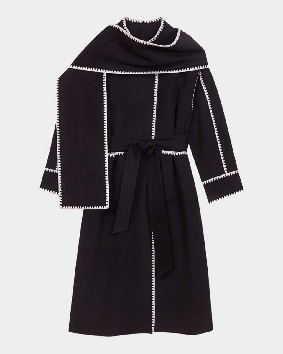 Gicoco Double-Faced Wool Scarf Coat